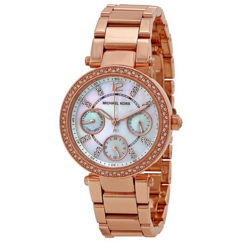 michael kors parker mini mk5616|Michael Kors Women's Chronograph Mini Parker Rose Gold .